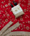 Red Space Satin Sequin Bits Work Saree for Party Wear | RD RAADO