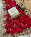 Red Space Satin Sequin Bits Work Saree for Party Wear | RD RAADO