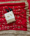 Red Space Satin Sequin Bits Work Saree for Party Wear | RD RAADO