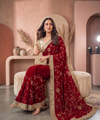 Red Space Satin Sequin Bits Work Saree for Party Wear | RD RAADO