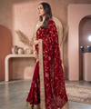 Red Space Satin Sequin Bits Work Saree for Party Wear | RD RAADO