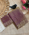 Rose Taupe Space Silk Jarkan Work Saree for Wedding & Party | RD TAMANAH