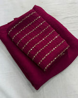 Roseberry Pink Rangoli Crush Saree with Sequin Bits Blouse | RD VIAANA