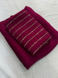 Roseberry Pink Rangoli Crush Saree with Sequin Bits Blouse | RD VIAANA