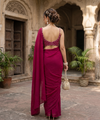 Roseberry Pink Rangoli Crush Saree with Sequin Bits Blouse | RD VIAANA