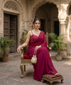 Roseberry Pink Rangoli Crush Saree with Sequin Bits Blouse | RD VIAANA