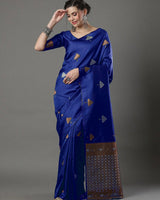 Royal Blue Banarasi Silk Saree | Bridal & Festive Wear