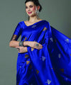 Royal Blue Banarasi Silk Saree | Bridal & Festive Wear