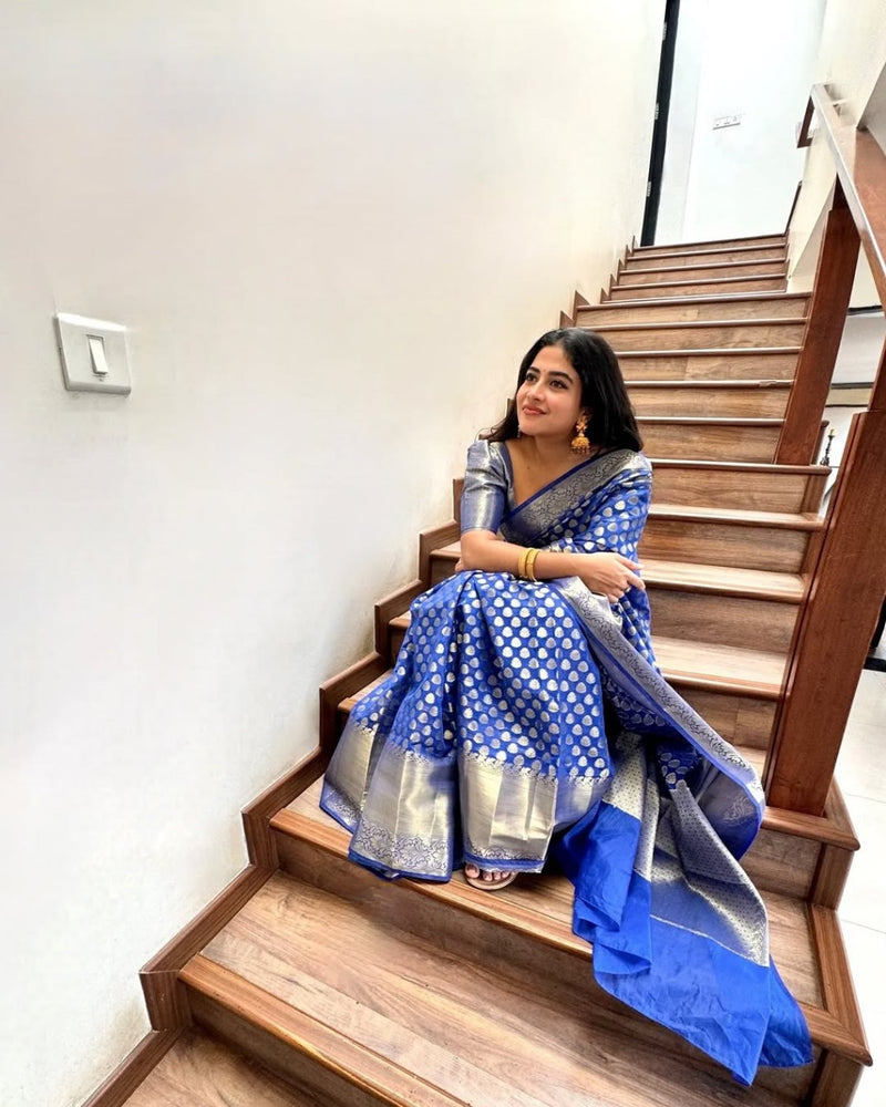 Royal Blue Banarasi Silk Saree | Ethnic Wear for Women