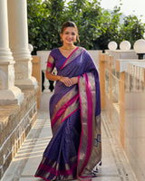 Royal Blue Banarasi Silk Saree | Traditional Wedding Wear