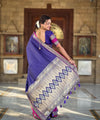 Royal Blue Banarasi Silk Saree | Traditional Wedding Wear