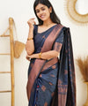 Royal Blue Jacquard Silk Saree | Ethnic Wear for Women