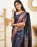 Royal Blue Jacquard Silk Saree | Ethnic Wear for Women