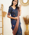 Royal Blue Jacquard Silk Saree | Ethnic Wear for Women