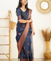 Royal Blue Jacquard Silk Saree | Ethnic Wear for Women
