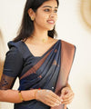 Royal Blue Jacquard Silk Saree | Ethnic Wear for Women