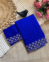 Royal Blue Space Silk Jarkan Work Saree for Wedding & Party | RD TAMANAH