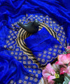 Royal Blue Space Silk Jarkan Work Saree for Wedding & Party | RD TAMANAH