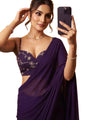 Royal Purple Bollywood Designer Saree | Party & Festive Wear