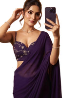 Royal Purple Bollywood Designer Saree | Party & Festive Wear