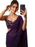 Royal Purple Bollywood Designer Saree | Party & Festive Wear