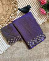 Royal Purple Space Silk Jarkan Work Saree for Wedding & Party | RD TAMANAH