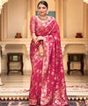 Ruby Pink Banarasi Silk Saree | Ethnic Wear for Women