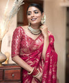 Ruby Pink Banarasi Silk Saree | Ethnic Wear for Women