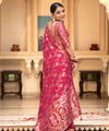 Ruby Pink Banarasi Silk Saree | Ethnic Wear for Women