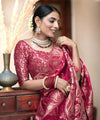 Ruby Pink Banarasi Silk Saree | Ethnic Wear for Women
