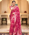 Ruby Pink Banarasi Silk Saree | Ethnic Wear for Women