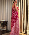 Ruby Pink Jacquard Silk Saree | Rich Zari Border Saree