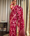 Ruby Pink Jacquard Silk Saree | Rich Zari Border Saree