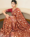 Rust Brown Banarasi Silk Saree | Festival & Ceremony Wear
