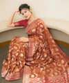 Rust Brown Banarasi Silk Saree | Festival & Ceremony Wear