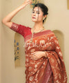 Rust Brown Banarasi Silk Saree | Festival & Ceremony Wear