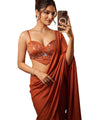 Rust Orange Bollywood Designer Saree | Party & Festive Wear