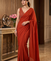 Rust Orange Bollywood Designer Saree | Party & Festive Wear