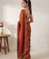 Rust Orange Bollywood Designer Saree | Party & Festive Wear