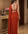 Rust Orange Bollywood Designer Saree | Party & Festive Wear