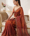 Rust Orange Bollywood Designer Saree | Party & Festive Wear