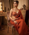 Rust Orange Bollywood Designer Saree | Party & Festive Wear