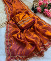 Rust Orange Bollywood Designer Saree | Party & Festive Wear