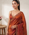 Rust Orange Bollywood Designer Saree | Party & Festive Wear