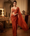Rust Orange Bollywood Designer Saree | Party & Festive Wear