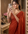 Rust Orange Bollywood Designer Saree | Party & Festive Wear