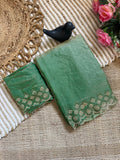 Sage Green Space Silk Jarkan Work Saree for Wedding & Party | RD TAMANAH