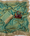 Sea Green Moss Satin Saree with Maharani Big Border | RD PRIYA