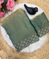 Sea Green Satin Saree with Zari Weaving & Siroski Border | RD TANISHKA