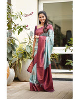 Sky Banarasi Silk Saree | Traditional Wedding Wear